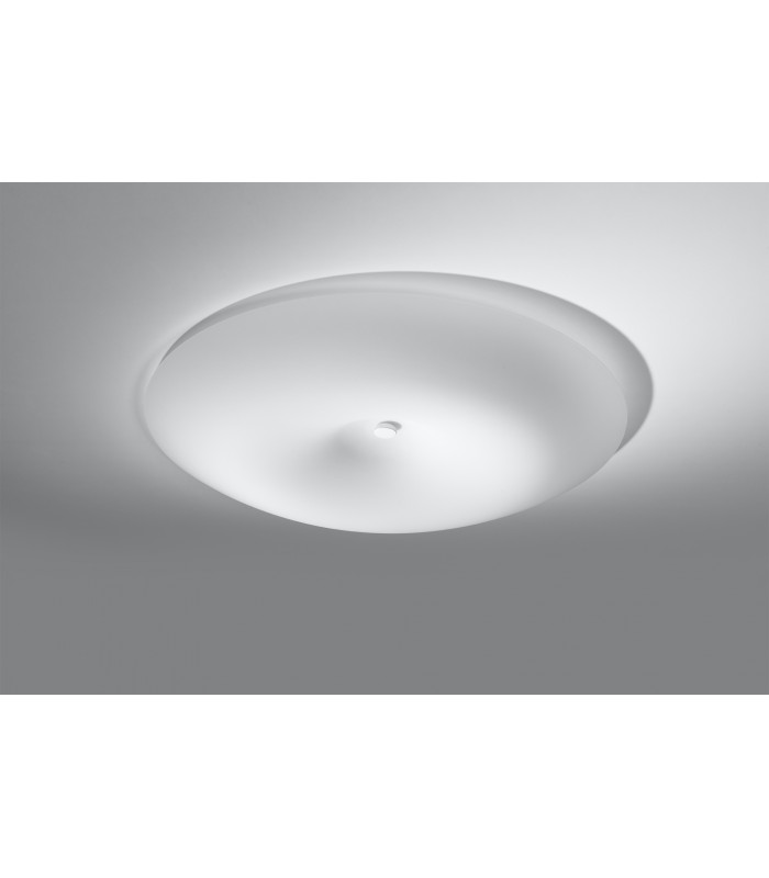Patterned Glass Flush Light White 63cm E27-2