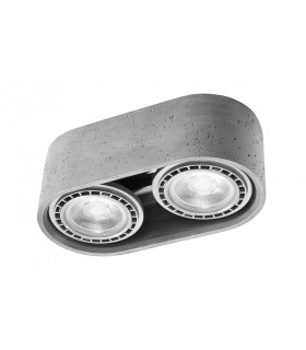 Surface Mounted Twin Downlights Oval Grey GU10-1