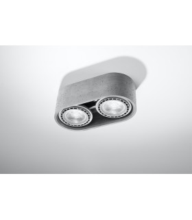 Surface Mounted Twin Downlights Oval Grey GU10-2