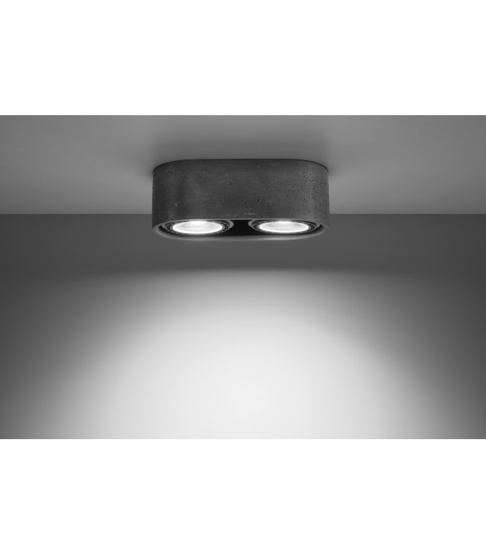 Surface Mounted Twin Downlights Oval Grey GU10-3