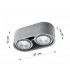 Surface Mounted Twin Downlights Oval Grey GU10-4