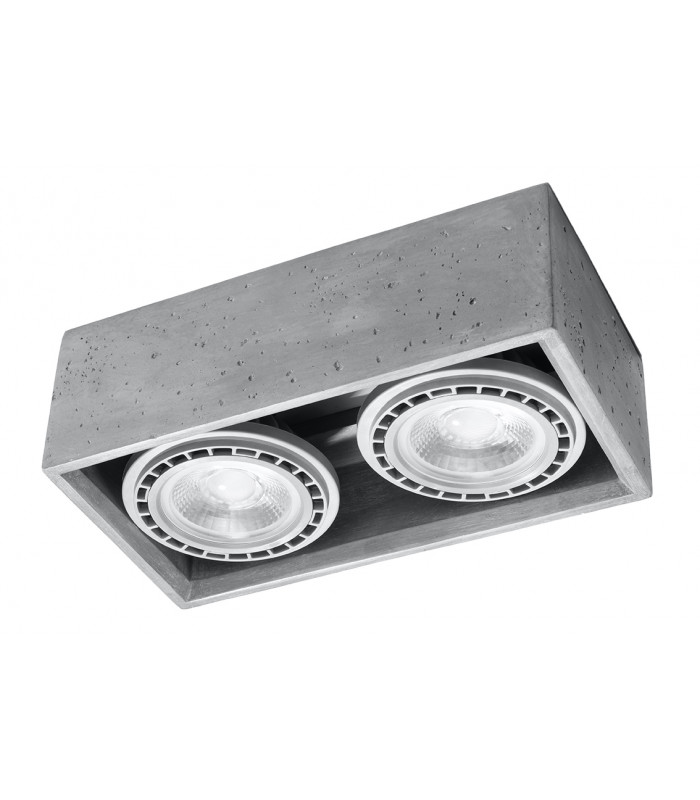 Surface Mounted Twin Downlights Rectangle Grey GU10-1
