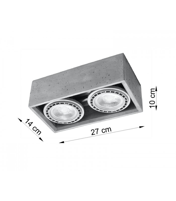 Surface Mounted Twin Downlights Rectangle Grey GU10-4