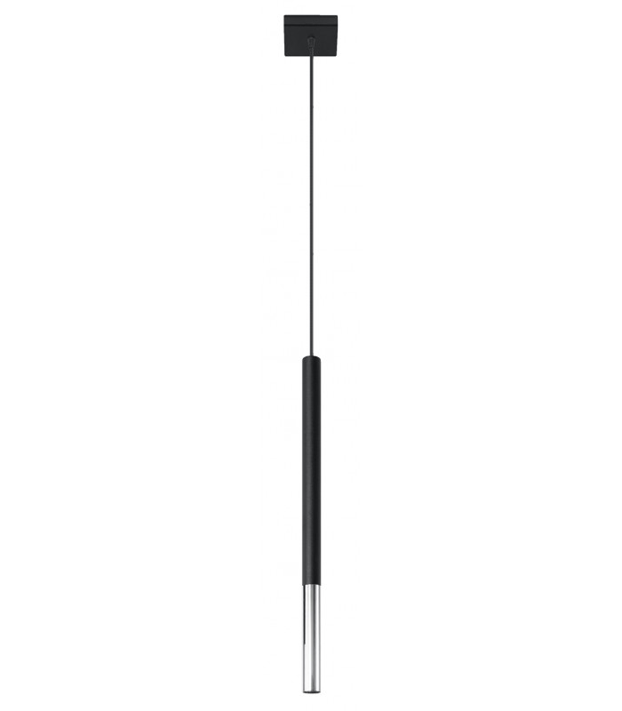 Slim 8cm Pendant Light Black Chrome G9-1