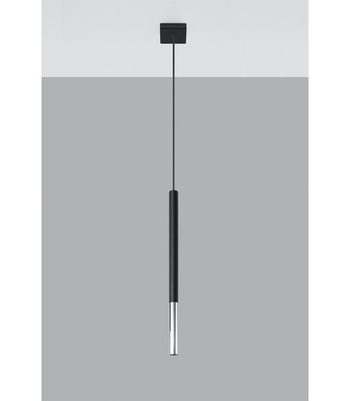 Slim 8cm Pendant Light Black Chrome G9-2