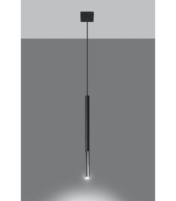 Slim 8cm Pendant Light Black Chrome G9-3