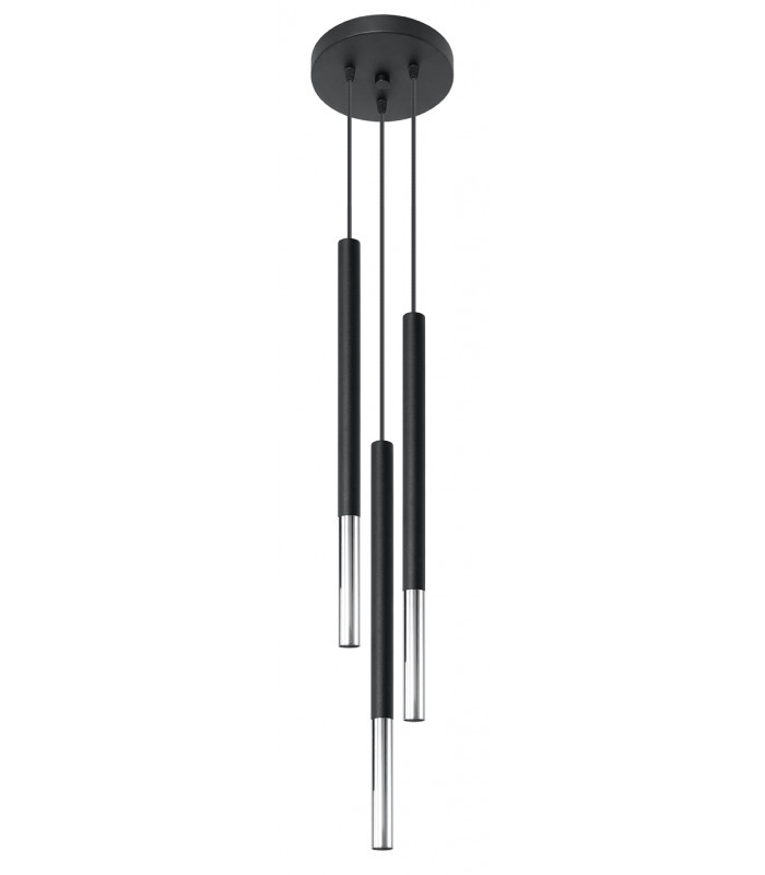 Cluster Drop Pendant Light Black Chrome G9-1
