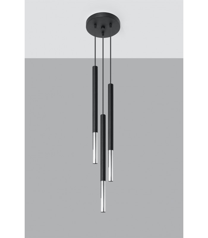 Cluster Drop Pendant Light Black Chrome G9-2