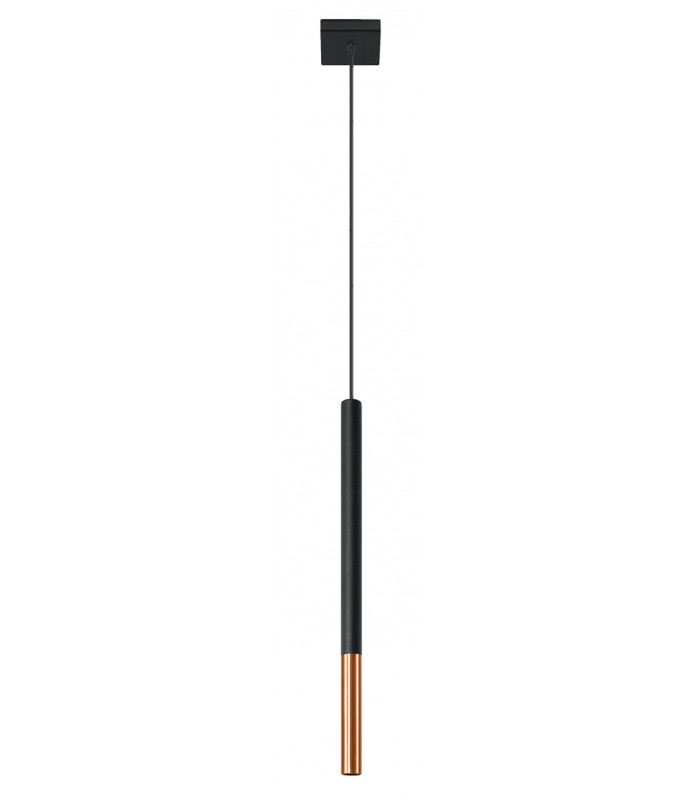 Slim 8cm Pendant Light Black Copper G9-1