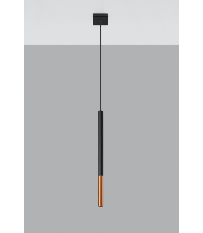 Slim 8cm Pendant Light Black Copper G9-2