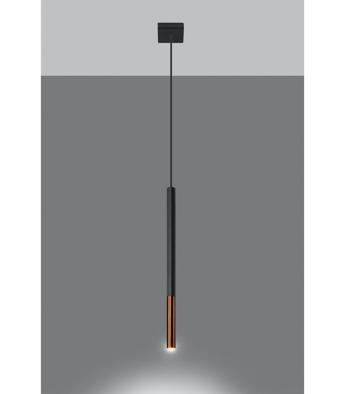 Slim 8cm Pendant Light Black Copper G9-3