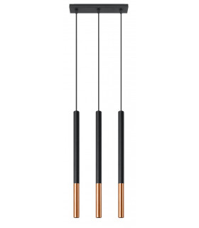 Triple Hanging Pendant Light Black Copper G9-1
