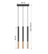 Triple Hanging Pendant Light Black Copper G9-4