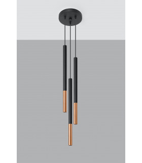 Cluster Drop Pendant Light Black Copper G9-2