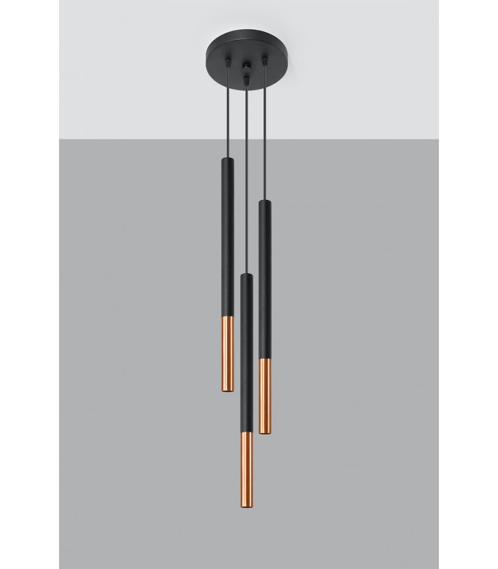 Cluster Drop Pendant Light Black Copper G9-2