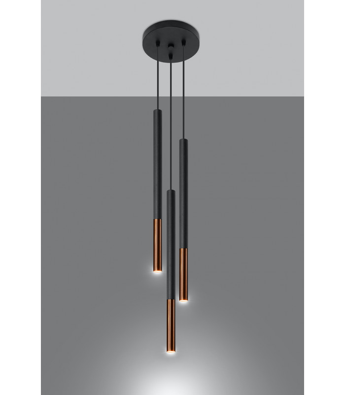 Cluster Drop Pendant Light Black Copper G9-3