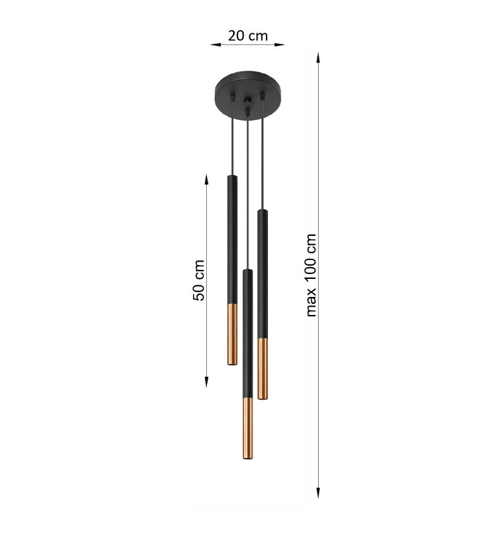 Cluster Drop Pendant Light Black Copper G9-4