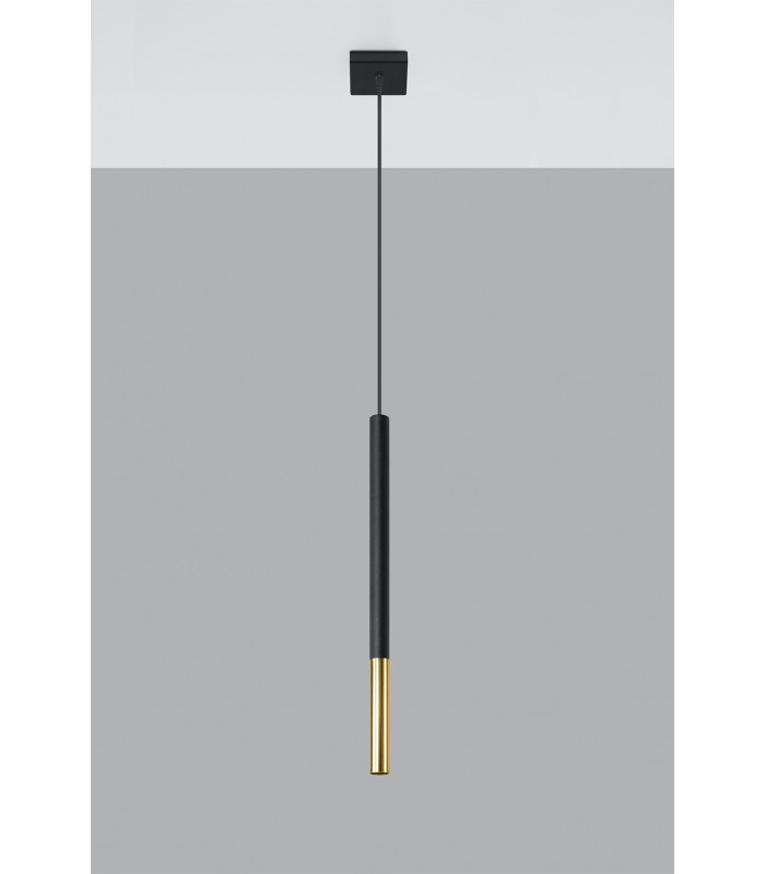 Slim 8cm Pendant Light Black Gold G9-2
