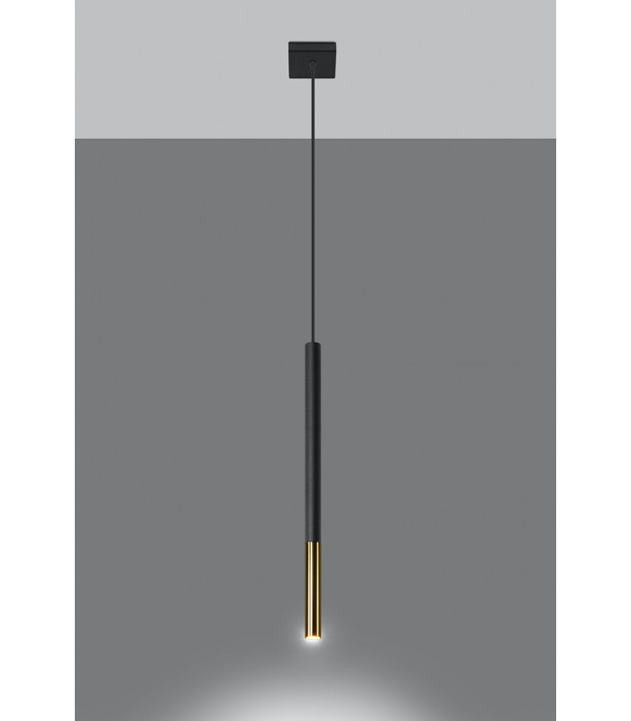 Slim 8cm Pendant Light Black Gold G9-3