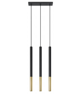 Triple Hanging Pendant Light Black Gold G9-1