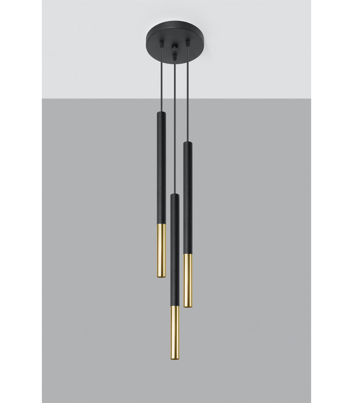 Cluster Drop Pendant Light Black Gold G9-2