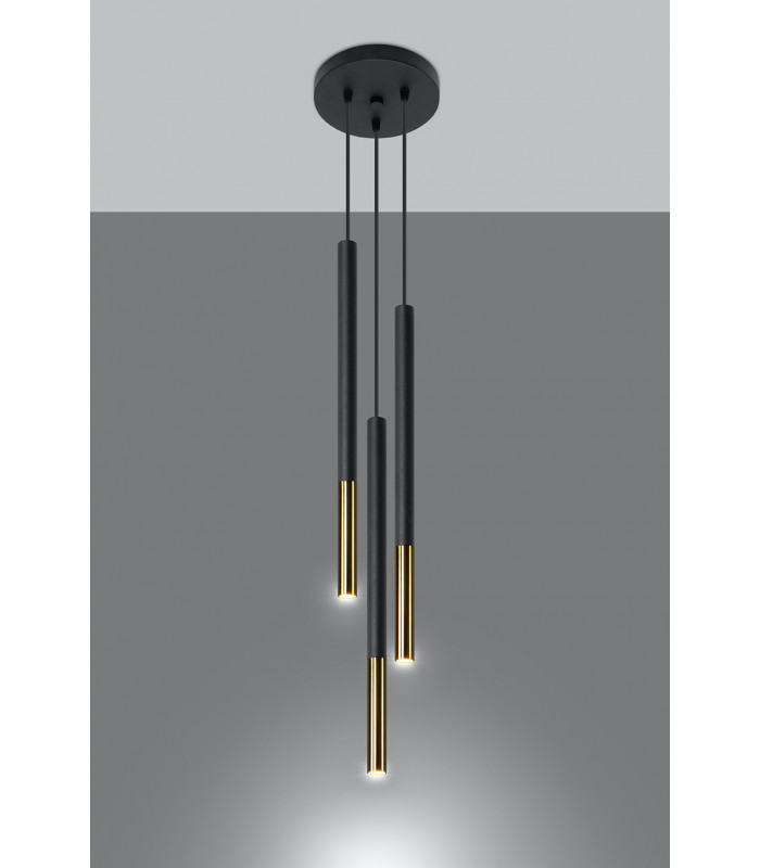 Cluster Drop Pendant Light Black Gold G9-3