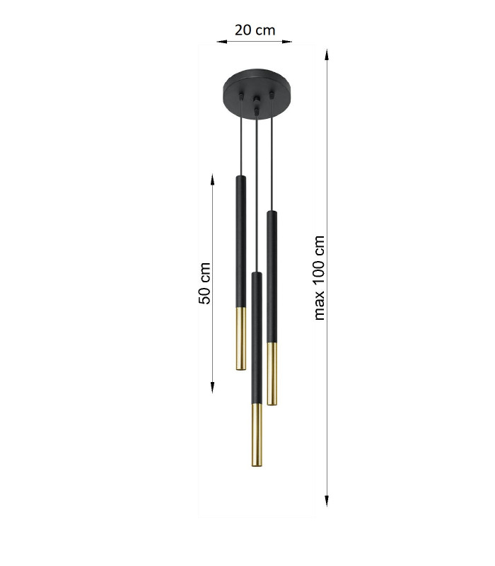 Cluster Drop Pendant Light Black Gold G9-4