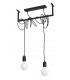 Modern Straight Bar Pendant 2 Light Black E27-1