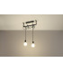 Modern Straight Bar Pendant 2 Light Black E27-3