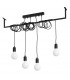 Modern Straight Bar Pendant 4 Light Black E27-1