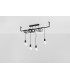 Modern Straight Bar Pendant 4 Light Black E27-2