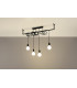Modern Straight Bar Pendant 4 Light Black E27-3