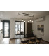 Modern Straight Bar Pendant 4 Light Black E27-4