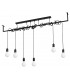 Modern Straight Bar Pendant 6 Light Black E27-1