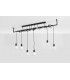 Modern Straight Bar Pendant 6 Light Black E27-2