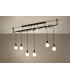 Modern Straight Bar Pendant 6 Light Black E27-3