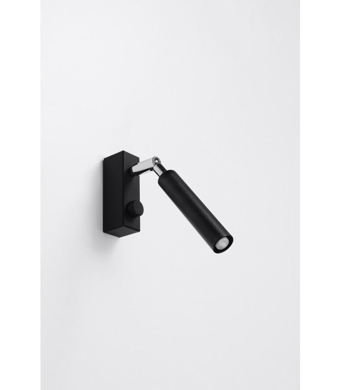 Single Spotlight Reading Wall Lamp Black G9-2