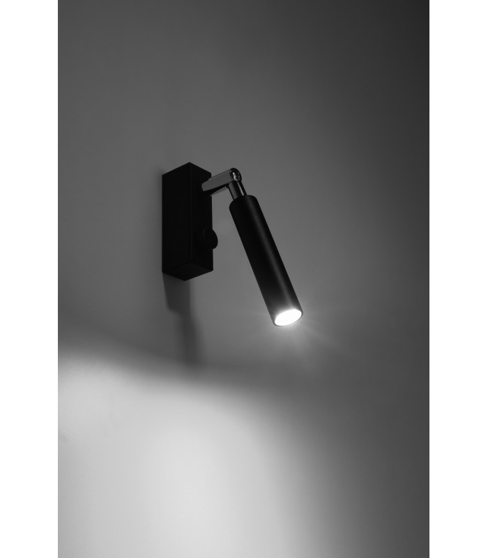 Single Spotlight Reading Wall Lamp Black G9-3