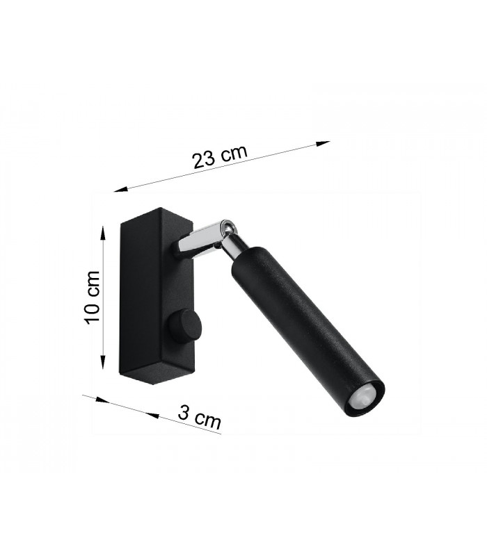 Single Spotlight Reading Wall Lamp Black G9-4