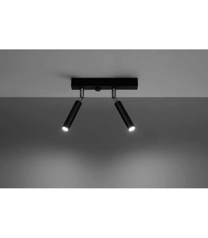 Twin Spotlight Flush 2 Light Black G9-3