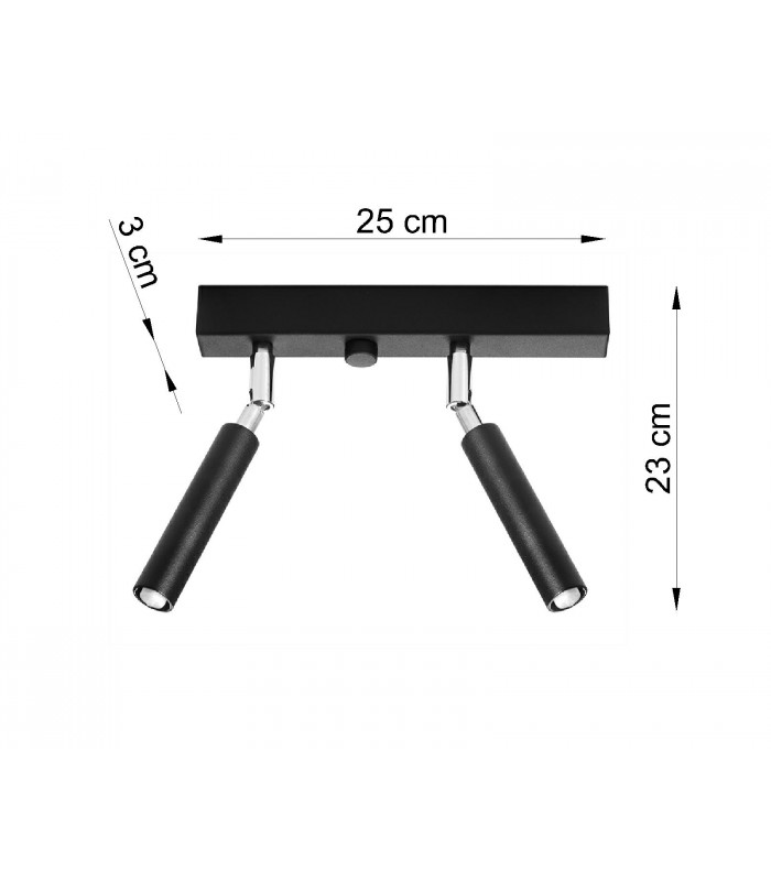 Twin Spotlight Flush 2 Light Black G9-4