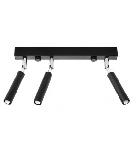 Straight Bar Flush 3 Light Black G9-1