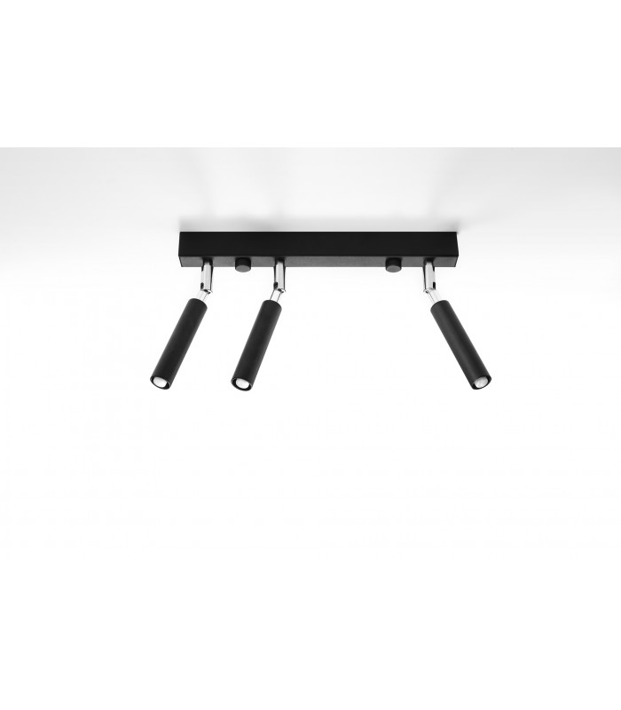 Straight Bar Flush 3 Light Black G9-2