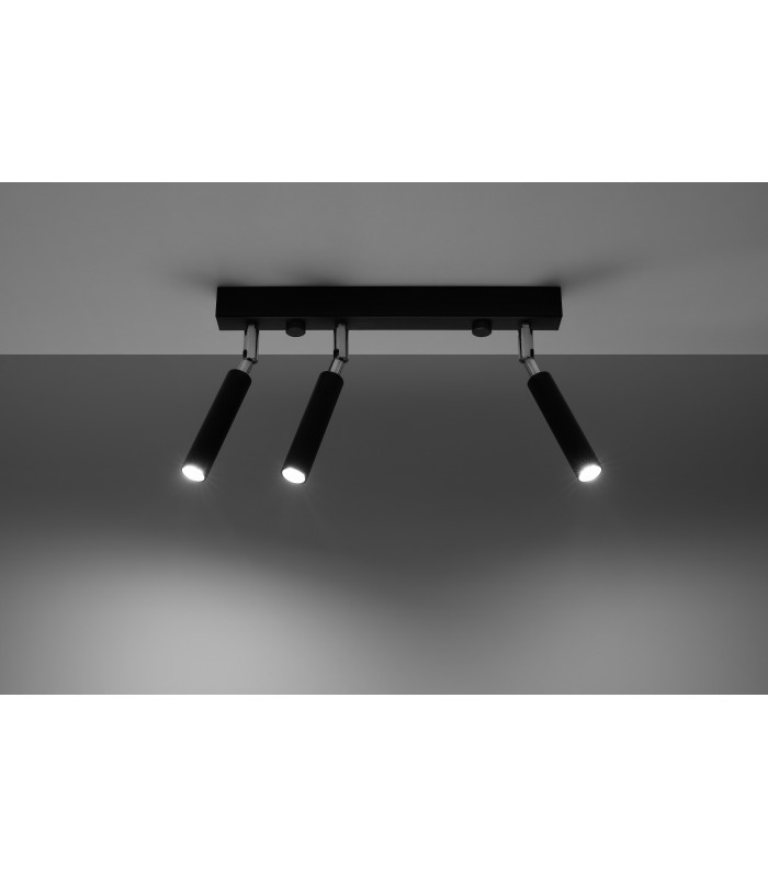 Straight Bar Flush 3 Light Black G9-3