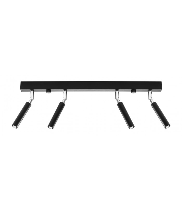 Straight Bar Flush 4Light Black G9-1