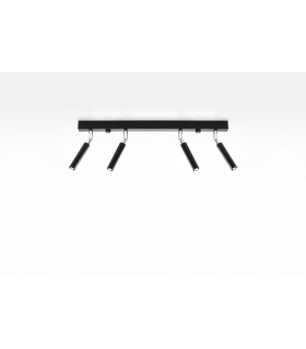Straight Bar Flush 4Light Black G9-2