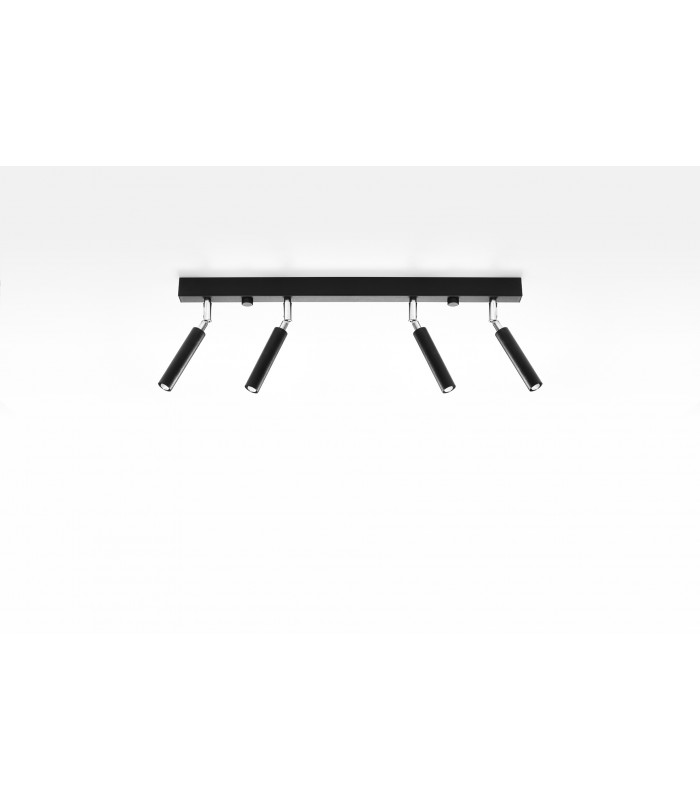 Straight Bar Flush 4Light Black G9-2
