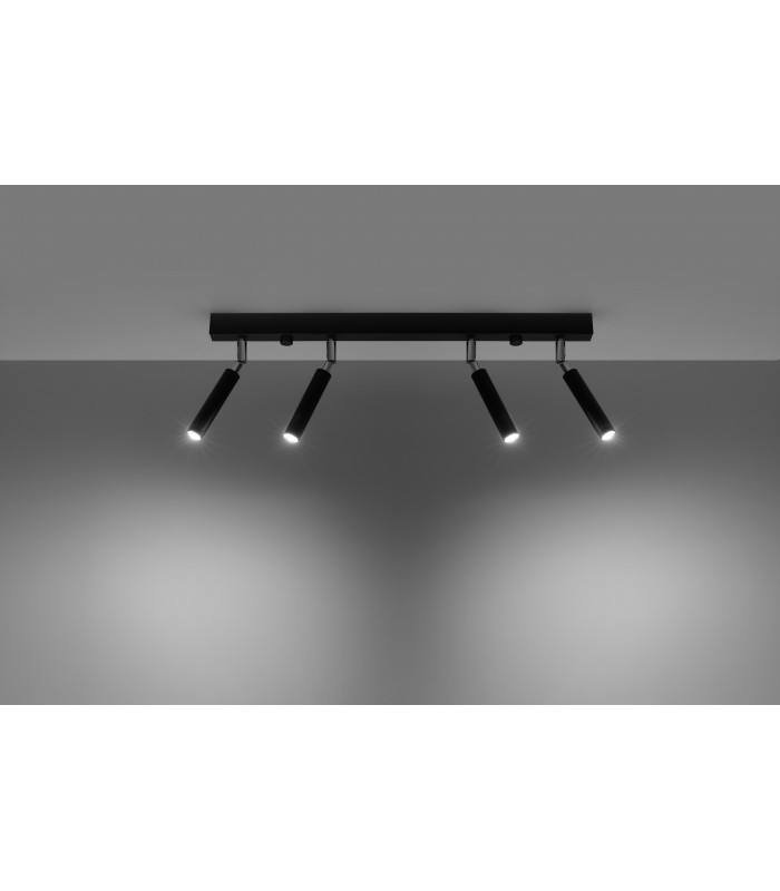Straight Bar Flush 4Light Black G9-3