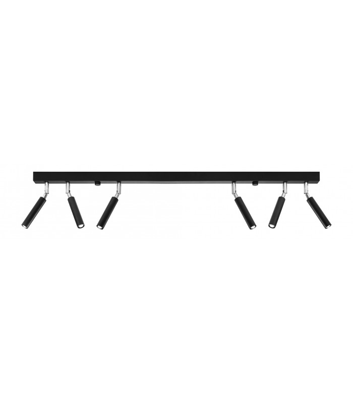Straight Bar Flush 6 Light Black G9-1