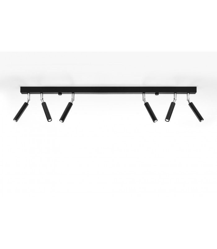 Straight Bar Flush 6 Light Black G9-2